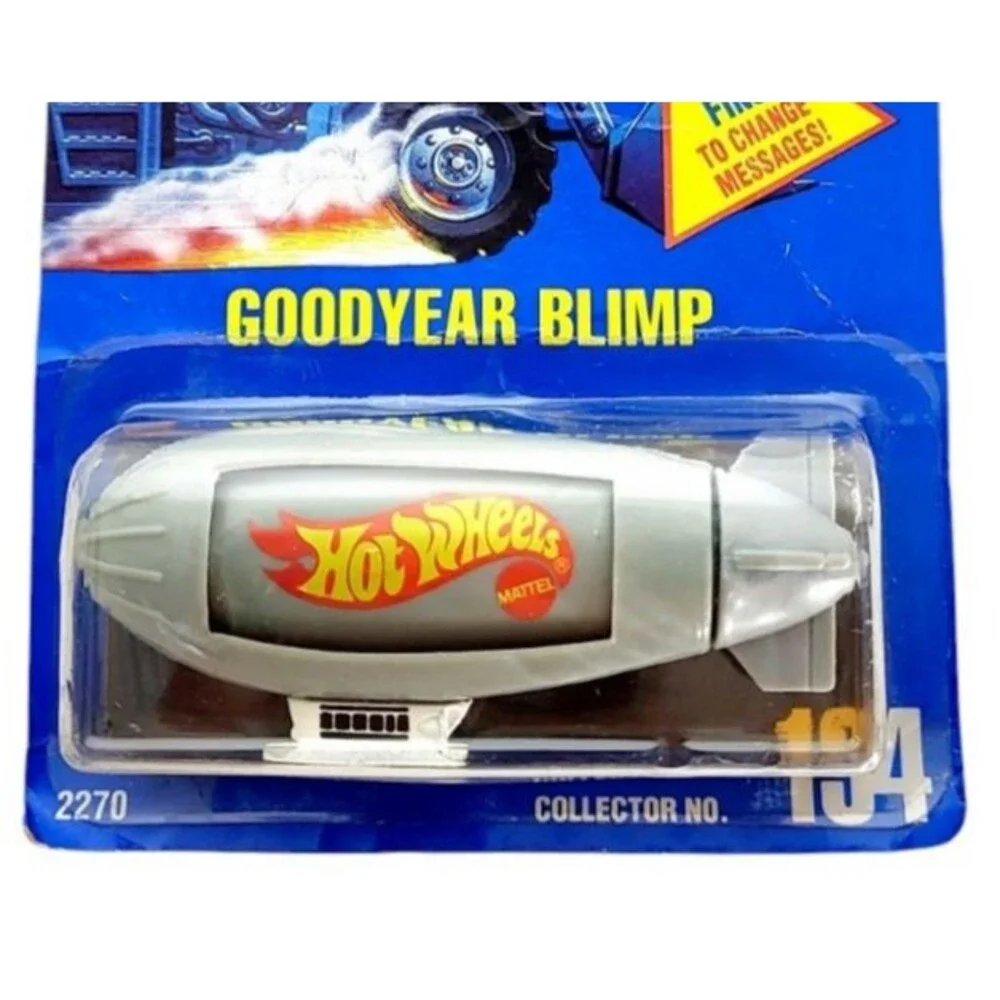 VTG Hot Wheels 1991 Grey Goodyear Blimp MOC Diecast Car Collector #194 Mattel